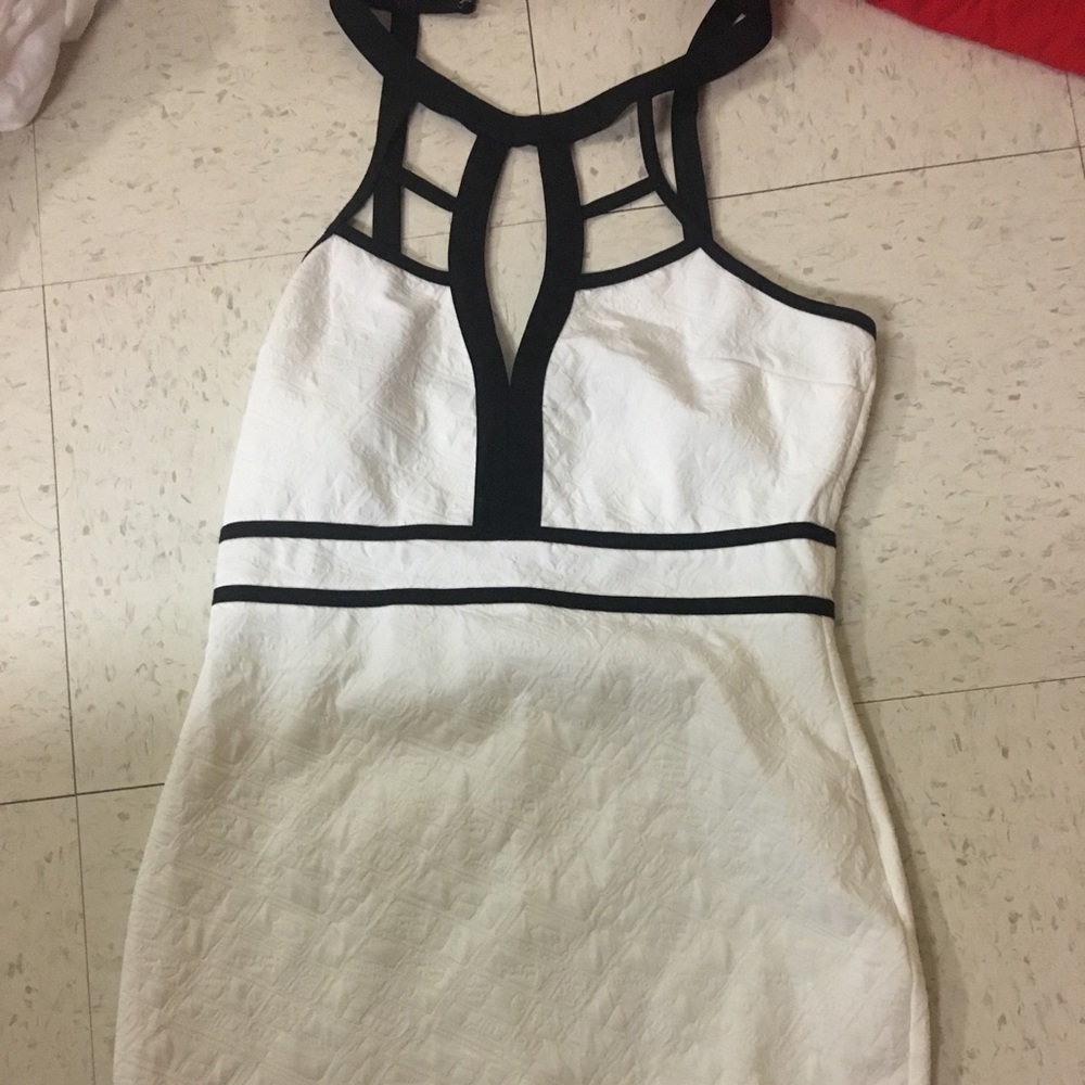 White and black cocktail dress
